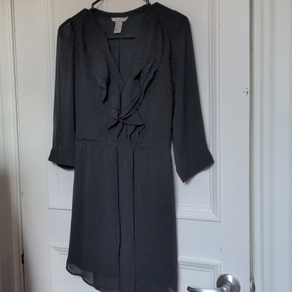 Business black ruffled dress